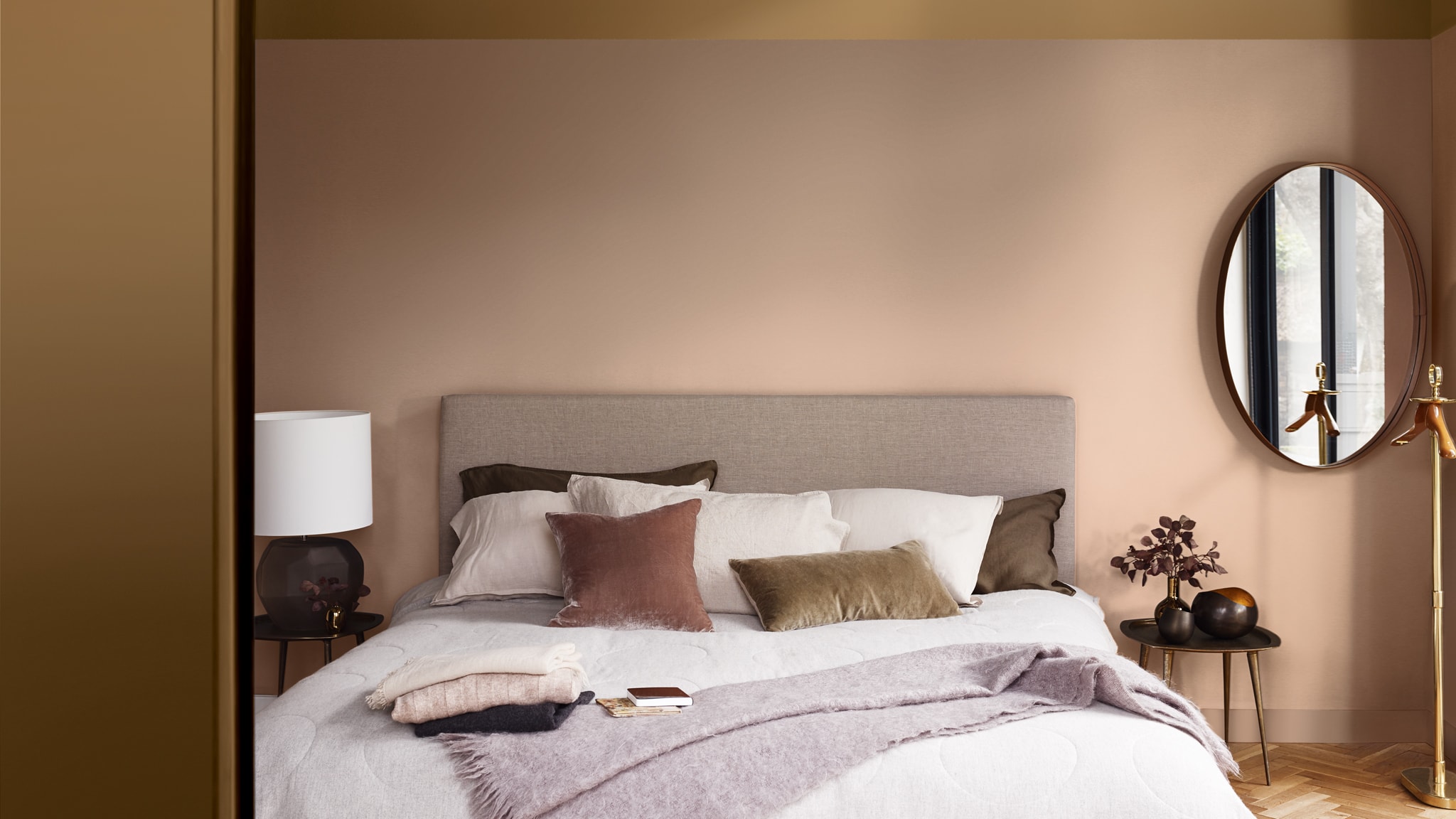 Soothing color palette in a bedroom Deco-Paints-Colour-Futures-Colour-of-the-Year-2019-A-place-to-think-Bedroom-Inspiration-36