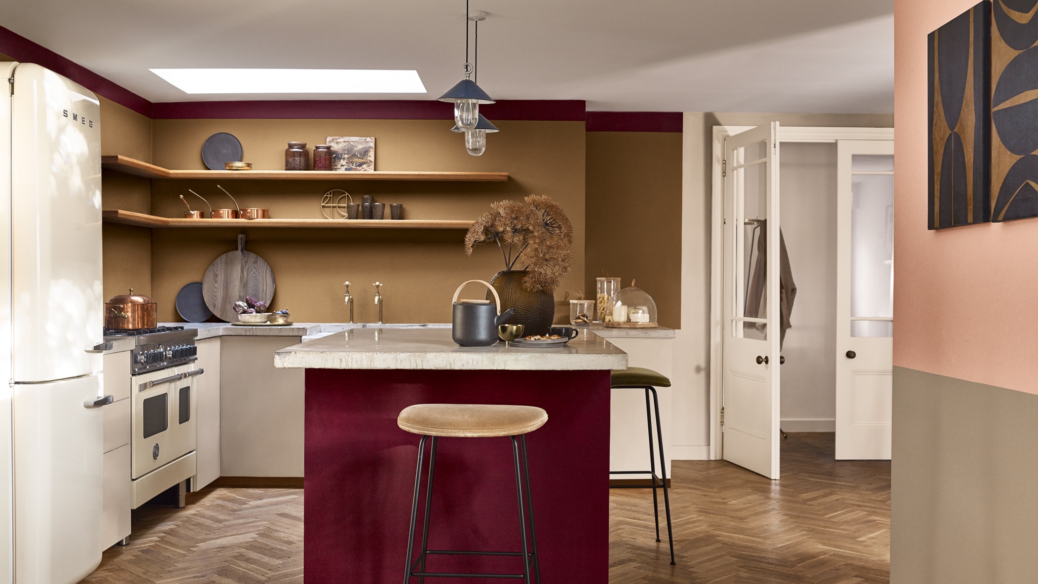 A soothing kitchen Deco-Paints-Colour-Futures-Colour-of-the-Year-2019-A-place-to-think-Kitchen-Inspiration-46